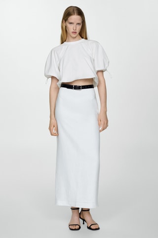 Blouse manches bouffantes - Blanc