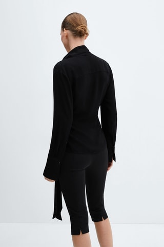 Blouse croisée nœud - Noir