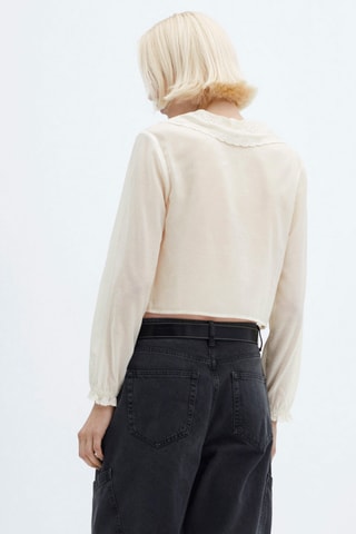 Chemise col ajouré - Blanc