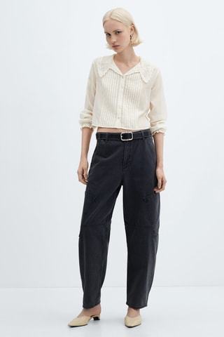 Chemise col ajouré - Blanc