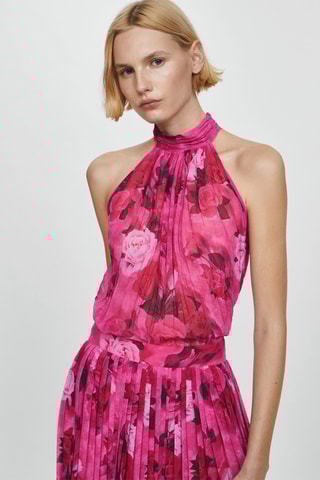 Blouse imprimée emmanchures américaines - Fuchsia