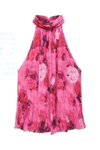 Blouse imprimée emmanchures américaines - Fuchsia
