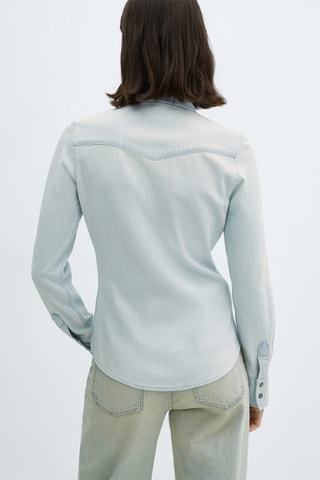 Chemise jean poches - Bleu