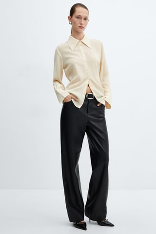 Chemise fluide à boutons - Beige