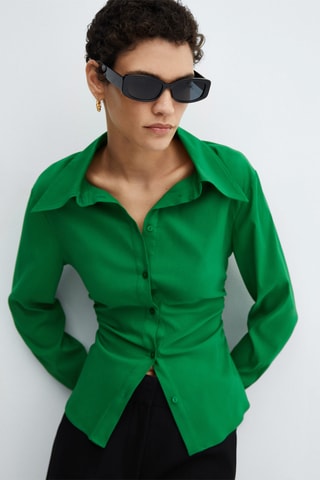 Chemise détail froncé - Vert