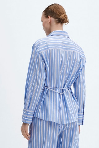 Chemise à rayures nœud - Bleu