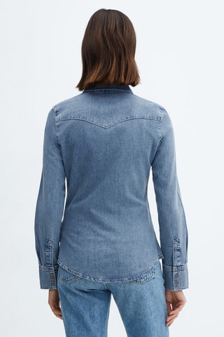 Chemise jean poches - Bleu
