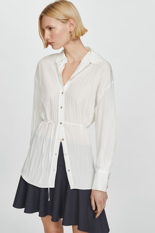 Chemise effet froissé - Blanc