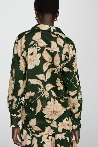 Chemise fleurs coton - Vert