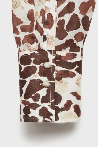Chemise imprimée coton - Crème