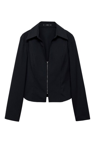 Chemise rayures tennis fermeture éclair - Bleu nuit