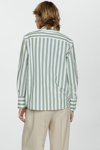 Chemise coton rayures - Vert
