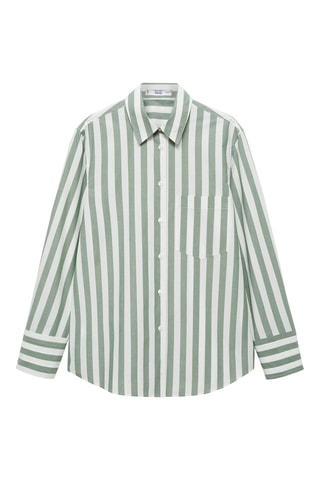 Chemise coton rayures - Vert