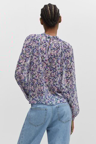 Blouse imprimée manches bouffantes - Multicolore