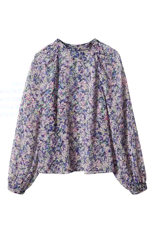 Blouse imprimée manches bouffantes - Multicolore