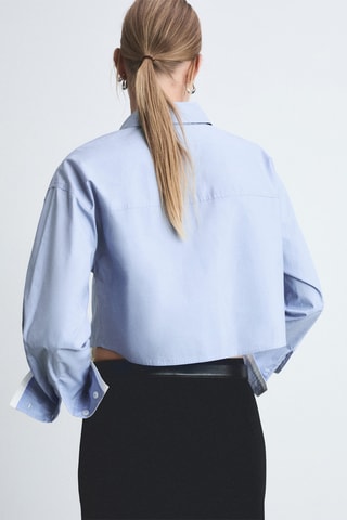 Chemise crop combinée - Bleu
