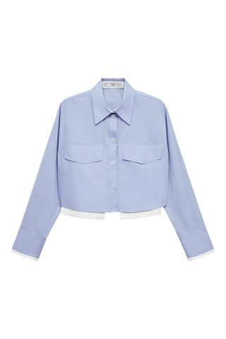 Chemise crop combinée - Bleu
