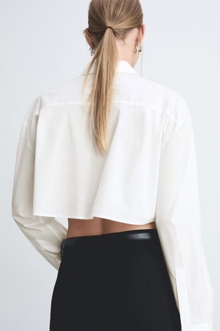 Chemise coton crop - Blanc
