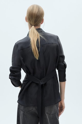 Chemise Lyocell nœud - Marron foncé