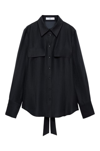 Chemise Lyocell nœud - Marron foncé