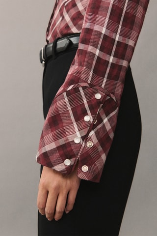 Chemise à carreaux en coton - Bordeaux