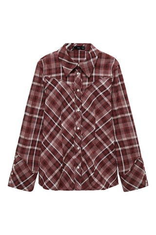 Chemise à carreaux en coton - Bordeaux