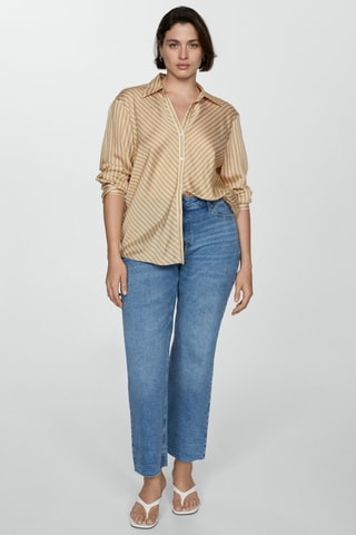 Chemise fluide rayures - Beige