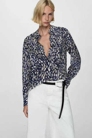 Chemise imprimée Lyocell - Bleu