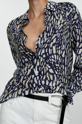 Chemise imprimée Lyocell - Bleu