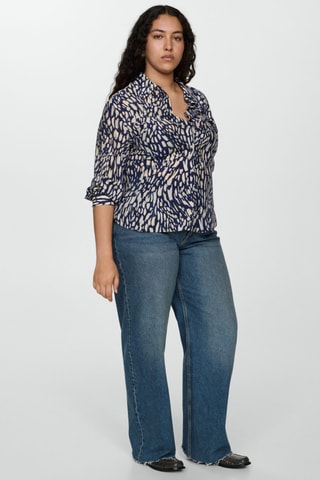 Chemise imprimée Lyocell - Bleu