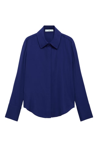 Chemise fluide manches longues - Bleu