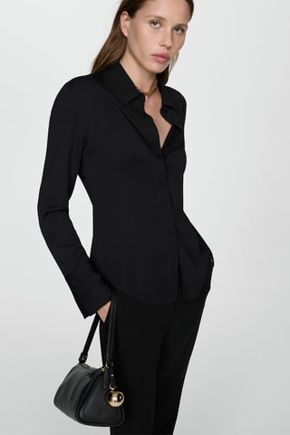 Chemise fluide manches longues - Noir