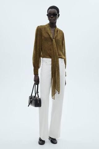 Blouse imprimée nœud - Vert