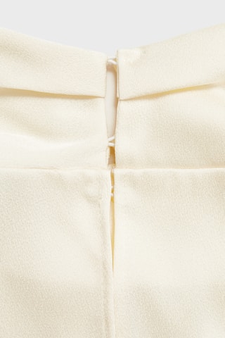 Blouse satinée drapée col montant - Écru