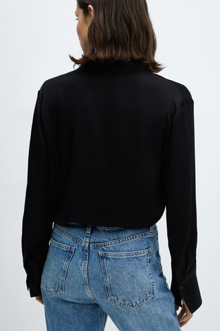 Chemise fluide satinée - Noir