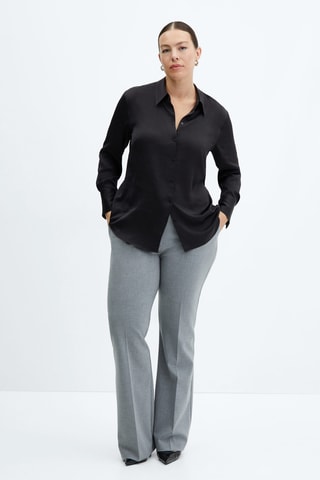 Chemise fluide satinée - Noir