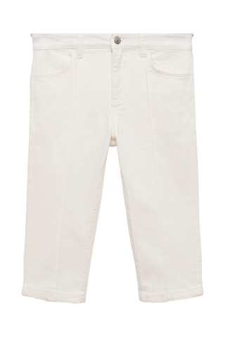 Jean slim capri coutures décoratives - Blanc