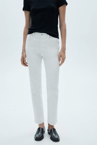 Jean Claudia slim crop - Blanc