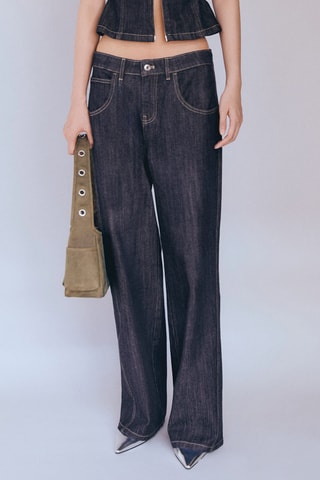 Jean wideleg taille basse - Bleu
