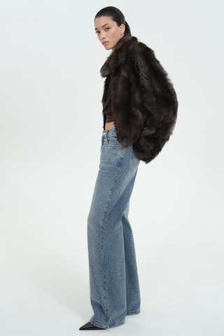 Jean droit strass - Bleu