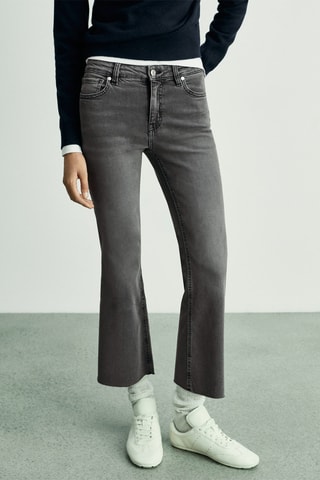 Jean Sienna flare crop - Gris
