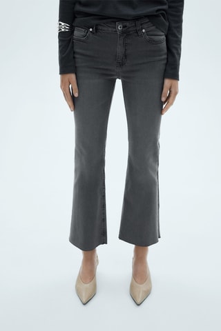 Jean Sienna flare crop - Gris
