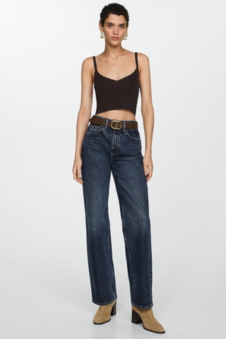 Jean droit taille haute - Bleu