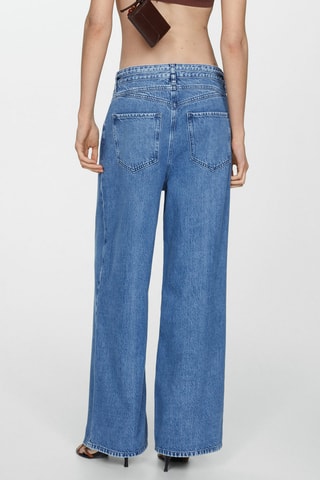 Jean wideleg loose cordon de serrage - Bleu