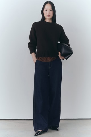Jean wideleg rinse wash - Bleu