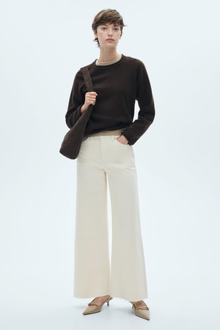 Jupe-culotte jean taille normale - Beige