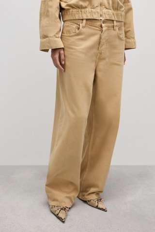 Jean wideleg loose taille basse - Beige