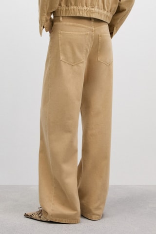 Jean wideleg loose taille basse - Beige