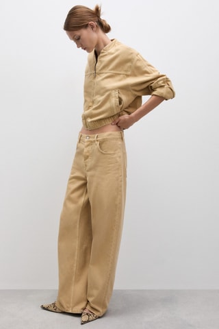 Jean wideleg loose taille basse - Beige