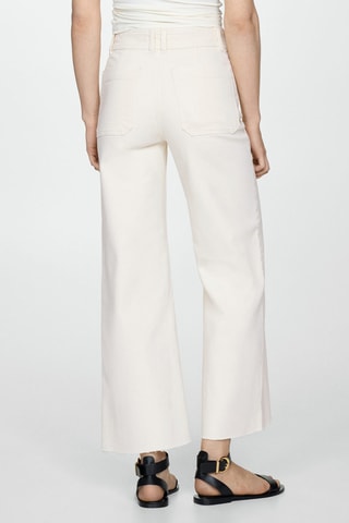 Jean style jupe-culotte Catherin taille haute - Blanc